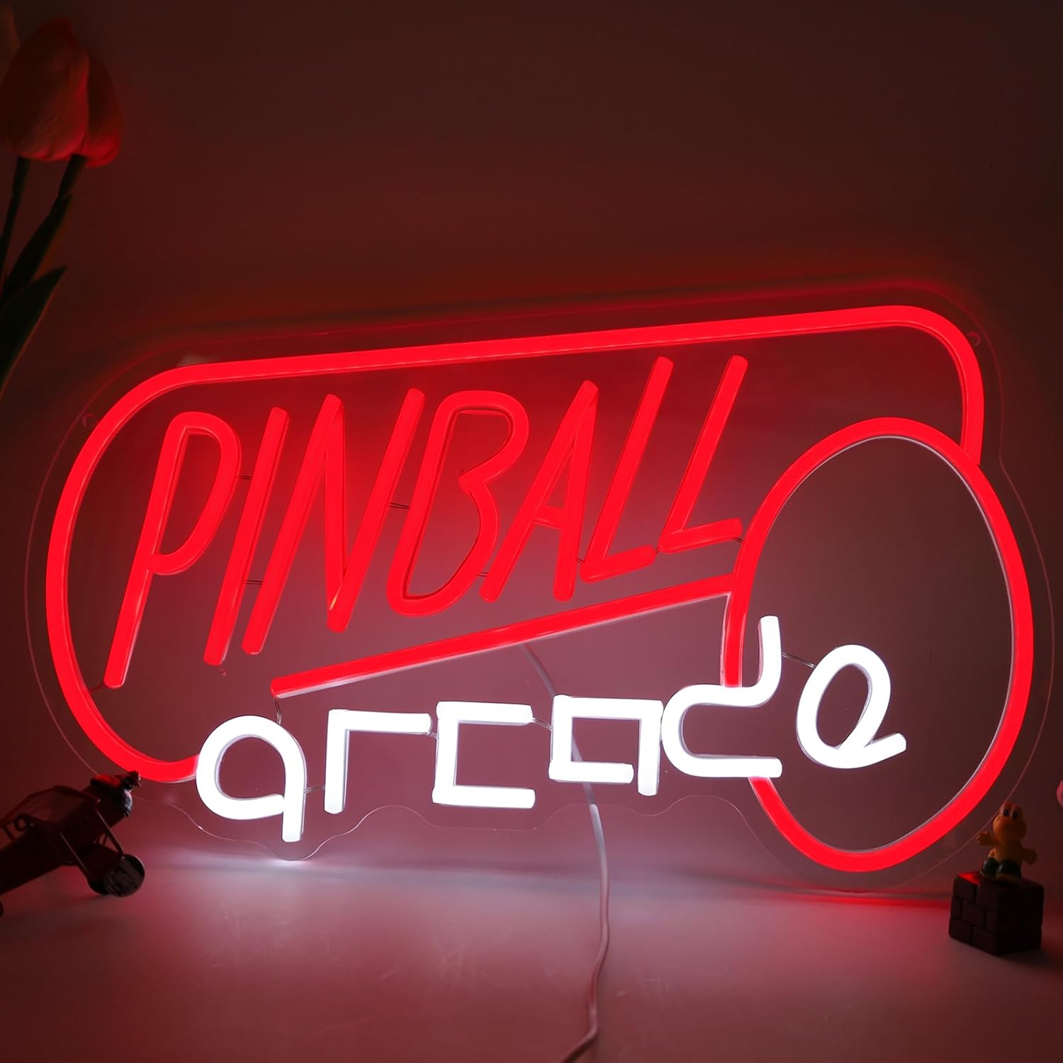 Neon Signal Pinball Neon Indicators for Wall Decor Artwork LED Sport Neon Brightness for Playroom Industrial Streets, Boys Guy Cave Bars, and Storefronts,Celebration Christmas Birthday Presents Powered through USB