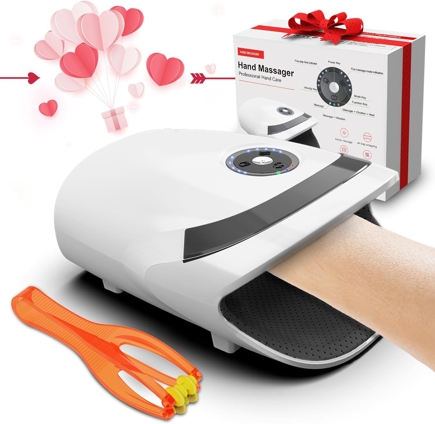 Hand Massager with Warmth – White Elephant Presents for Adults,Presents for Girls Males Mother Dad,Birthday Presents for Girls,Mens Presents(White)