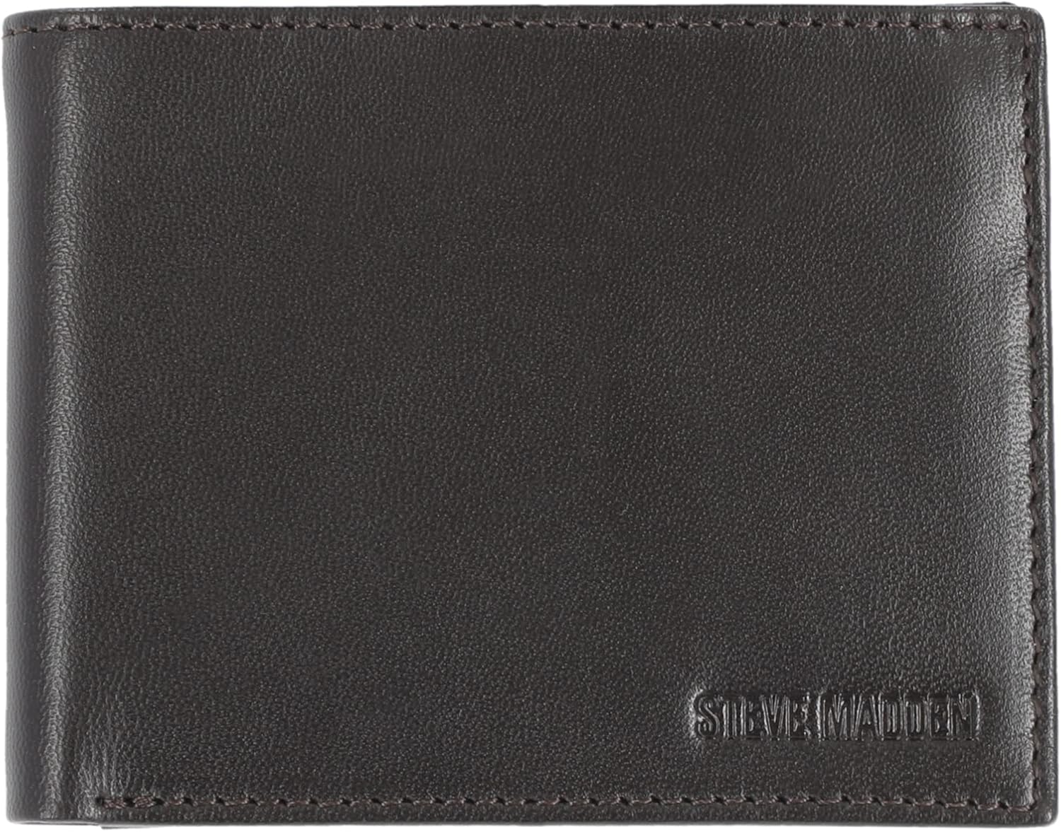 Steve Madden Males’s Thin Leather-based Pockets with Remaining Capability Hooked up Turn Wallet